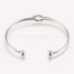 Bracelets manchettes en acier inoxydable 201 résistant au ternissement&nbsp;STAS-K182-18P
