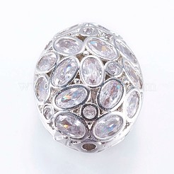 Perline zirconi micro pave  in ottone&nbsp;ZIRC-F073-01