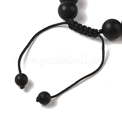 Braccialetti con perline intrecciate rotonde di onice nero naturale (tinto e riscaldato) da 10 mm&nbsp;BJEW-C067-01C-29