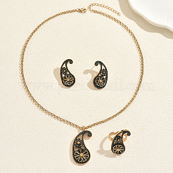 Ensembles vintage 201 en acier inoxydable émaillé à motifs cachemire : boucles d'oreilles&nbsp;ZB5227