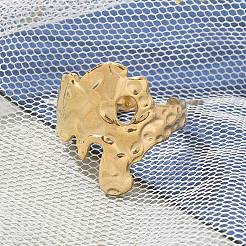 Anneaux de manchette ouverts irréguliers en acier inoxydable 304 pour unisexe&nbsp;RJEW-Q003-01G