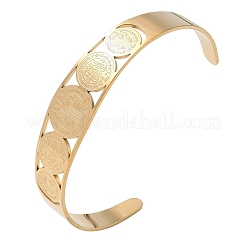 Bracelet manchette creux en acier inoxydable Saint Benoît&nbsp;SA-CBA3211-01G