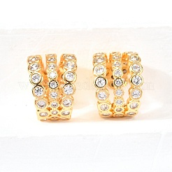 Orecchini a polsino in zircone chiaro con micro pavè di ottone&nbsp;EJEW-F370-38A-G