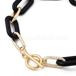 Sprühlackierte ccb Kunststoff & Aluminium Büroklammer Kette Armbänder Sets&nbsp;BJEW-JB05432