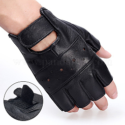 1 Paar Leder-Halbfingerhandschuhe für Herren&nbsp;AJEW-CL0002-08