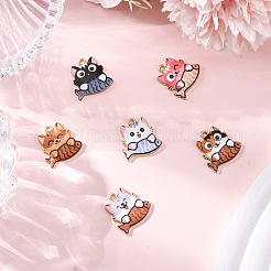 12 pièces 6 styles pendentifs en émail en alliage de placage de rack&nbsp;FIND-FP0002-73