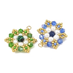 3 pendentif en perles de verre et pierres précieuses naturelles mélangées (3 couleurs)&nbsp;PALLOY-MZ01429