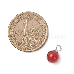 21 Stück 21 Stile natürliche & synthetische gemischte Edelsteine runde Charms&nbsp;PALLOY-JF04619-02