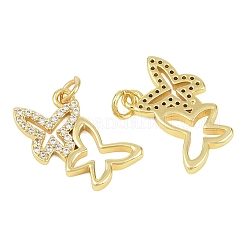 Ciondoli in ottone zirconi chiari micro pavé&nbsp;KK-D218-26G-06