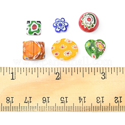 60 Stück 6 handgefertigte Millefiori-Glasperlen&nbsp;LAMP-FS0001-07