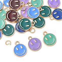 24pcs 6 Farben Legierung Emaille Charms&nbsp;ENAM-FP0001-65