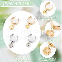 8 Stück 4 Stil 304 Edelstahl offene Manschettenringe Set&nbsp;RJEW-AB00010