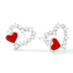 Orecchini a bottone in ottone con cuore cavo squisiti&nbsp;QC9695-1