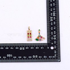 4 pezzo di ciondolo in ottone con zirconi cubici&nbsp;JX566A