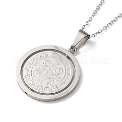 Drehbare Benediktmedaille mit Anhänger aus Edelstahl 304 für Damen&nbsp;NJEW-G187-01P