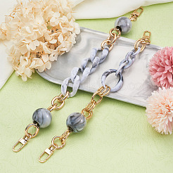 2 pieza de asa de bolso de acrílico con 2 cuentas ovaladas y redondas de estilo&nbsp;FIND-GN0001-16B