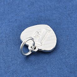 925 breloque en forme de cœur en argent sterling avec lettres majuscules&nbsp;STER-S009-13F-S