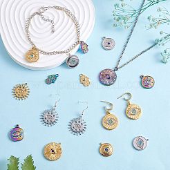 16 pz 8 stile occhio tema 304 acciaio inossidabile strass pendenti&nbsp;STAS-SZ0002-85MC