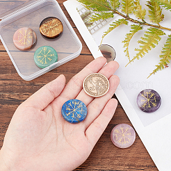 6 cabochon de pierres précieuses naturelles mélangées de 6 styles&nbsp;G-SC0001-72