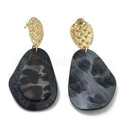 Orecchini a bottone leopardo in acciaio inossidabile 304&nbsp;EJEW-Z084-14G-01