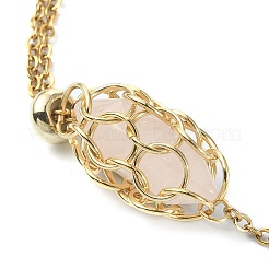 Braccialetti con cursore a maglie tonde con pietre preziose naturali miste&nbsp;BJEW-JB09902