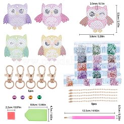 Kit portachiavi fai da te 5d gufo pittura diamante&nbsp;DIY-WH0163-82A