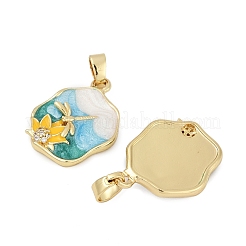 Pendentifs en laiton zircon cubique transparent&nbsp;KK-L235-05D-G