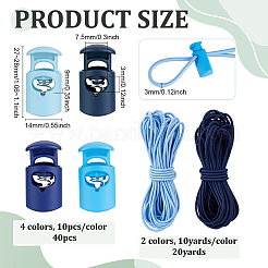 40 pz. 4 fermacorda a molla in plastica colorati&nbsp;KY-PH0002-33B