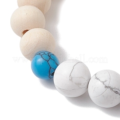 Bracciali elastici per coppie con perline di legno&nbsp;BJEW-JB11289-02