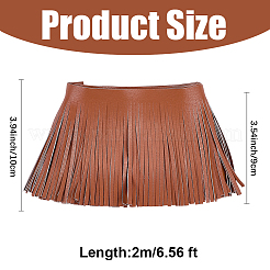 2 m Fransenbesatz aus PU-Leder und Wildleder&nbsp;DIY-CL0002-36B