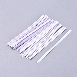 Kabelbinder aus Kraftpapier, mit Eisenkern, Brot Süßigkeiten Tasche Krawatten, weiß, 101x4x0.5 mm, ca. 1000 Stk. / Beutel