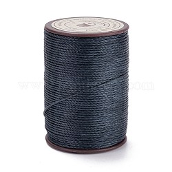 Ficelle ronde en fil de polyester ciré, cordon micro macramé, cordon torsadé, pour la couture de cuir, gris ardoise foncé, 0.8mm, environ 54.68 yards (50 m)/rouleau