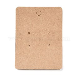 Cartes d'affichage de boucle d'oreille en papier kraft vierge, rectangle, burlywood, 7.8x5.8x0.05 cm, Trou: 1.5mm
