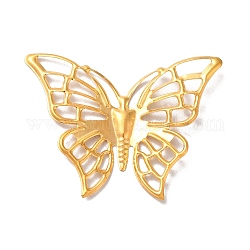 アイアン製フィリグリー透かしコネクター  エッチングされた金属装飾  蝶  ゴールドカラー  34x45.5x1.5mm
