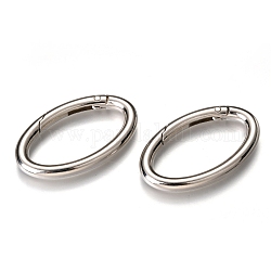 Пружинные кольца из цинкового сплава, овальные, платина, 48x29x5 мм, внутренний диаметр: 38x19.5 мм