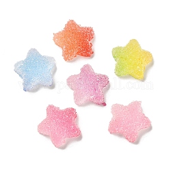 Opaque Resin Cabochons, Druzy Star, Mixed Color, 10.5x11x4~4.5mm