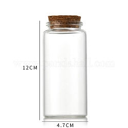 Bottiglia di vetro, con tappo in sughero, bottiglia di desiderio, colonna, chiaro, 4.7x12cm, capacità: 150 ml (5.07 fl. oz)