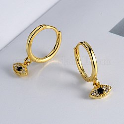Серьги-кольца с кубическим цирконием и конским глазом, 925 ювелирные изделия из стерлингового серебра для женщин, золотые