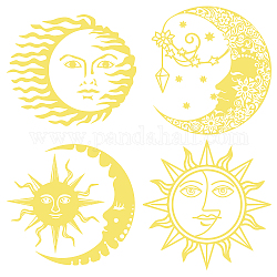 PVC Wall Sticker, Round Shape, for Window or Stairway Home Decoration, Sun Pattern, Sticker: 16x16cm