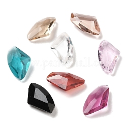 Torna a punta cabochon strass vetro, sfaccettato diamante, colore misto, 19x11.5x5.5~6mm