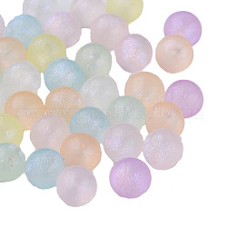 Perles en acrylique transparente, perles de paillettes, ronde, sans trou, couleur mixte, 6mm, environ 4000 pcs/500 g