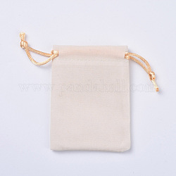 Bolsas de terciopelo de embalaje, bolsas de cordón, trigo, 9.2~9.5x7~7.2 cm
