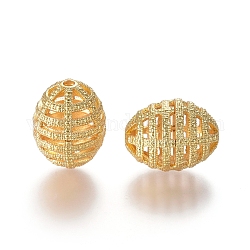 Hohl Legierung Perlen, langlebig plattiert, Oval, golden, 20x16 mm, Bohrung: 2 mm
