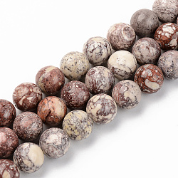 Fili di perline di turchese americano naturale, tondo, bianco antico, 10mm, Foro: 1 mm, circa 37~38pcs/filo, 15-1/8 pollice (38.5 cm)