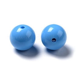 Solid Bubblegum Acrylic Round Beads, Turquoise, 20mm, Hole: 3mm