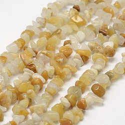Topazio naturale perle di giada fili, pezzo, giallo, 3~5x7~13x2~4mm, Foro: 0.4 mm, 34.9 pollice