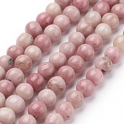 Chapelets de perles en rhodonite naturelle, Grade a, ronde, 4mm, Trou: 1mm, 15.5 pouce, Environ 86 pcs/chapelet