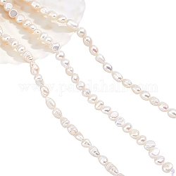 Nbeads circa 116 pz perle di perle d'acqua dolce coltivate naturali, 3 stile di grado B perla d'acqua dolce a forma di riso bianco, perline con ciondoli lucidi su due lati sciolti per la creazione di gioielli con bracciale, 3 fili