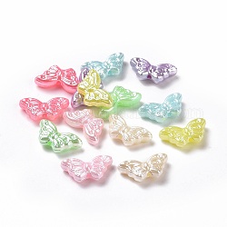 Perline acrilico perla imitato, farfalla, colore misto, 8x15x4.5mm, Foro: 1.2 mm, circa 2083pcs/500g