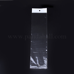 Sacs de cellophane de film de perle, matériel opp, scellage auto-adhésif, avec trou de suspension, rectangle, clair, 22x4 cm, épaisseur unilatérale: 0.023 mm, mesure intérieure: 16~17x4 cm, dop: 4x2 cm